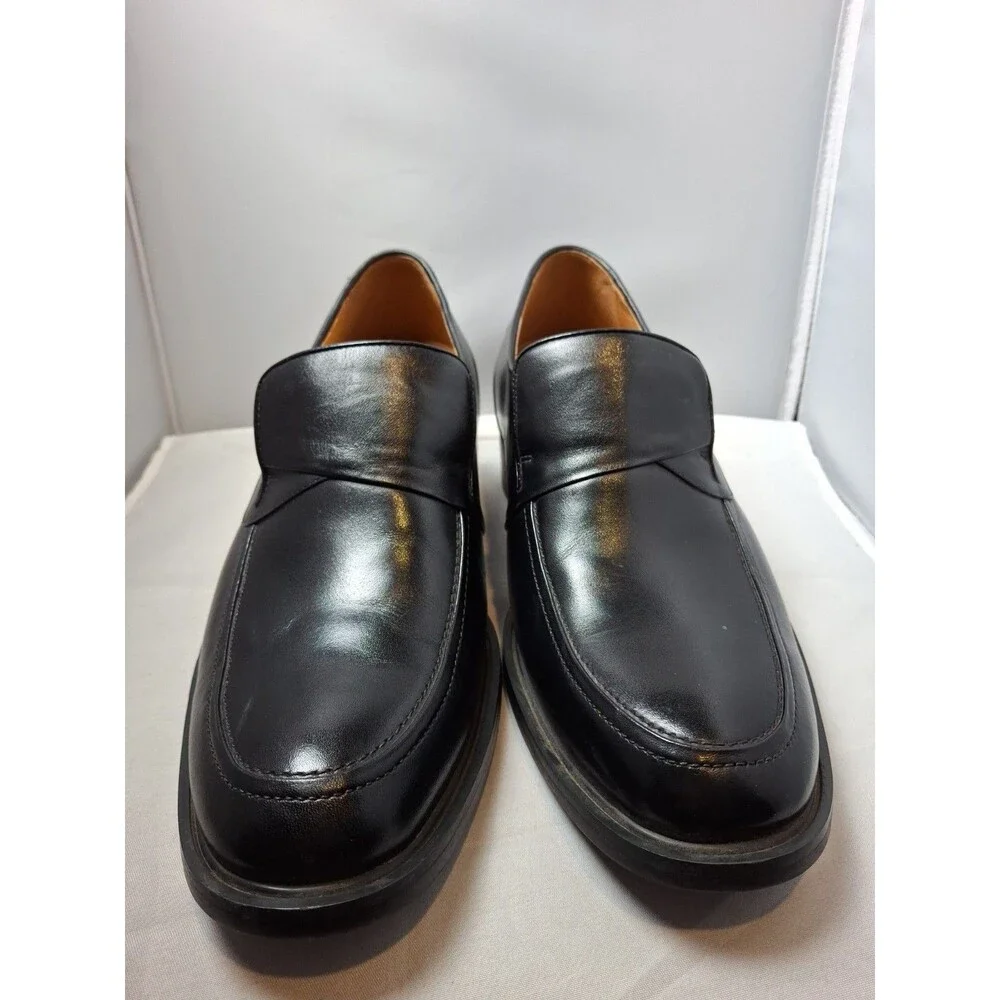 TOTO Men's Classic Black Leather Penny Loafers Dress Shoes Size 260 (8)